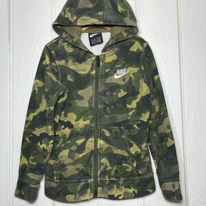 NIKE Camouflage Camo Zip Up Hoodie